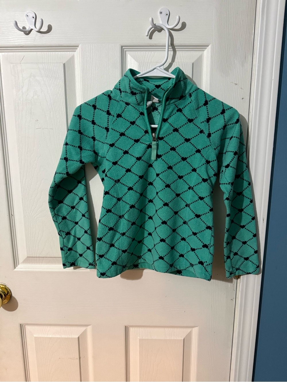Old Navy Teal Pullover with Black Diamond Pattern